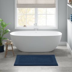 1 PCS 24x60" 100% Cotton Tufted 3000 GSM Reversible Bath Rug Navy