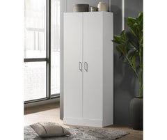 Alessia White 24"W Simplistic Modern Double Door Storage Cabinet