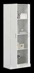Alessia White 24"W Simplistic Modern Double Door Storage Cabinet