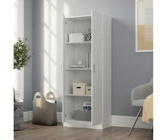 Alessia White 24"W Simplistic Modern Double Door Storage Cabinet