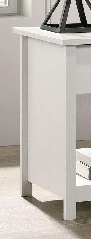Seraphiel 20"W White 1-Drawer Nightstand Bedside Table