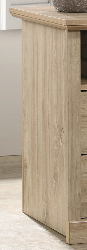Elettra 22"W Light Oak Finish 2-Drawer Nightstand Bedside Table with USB Charging  Ports
