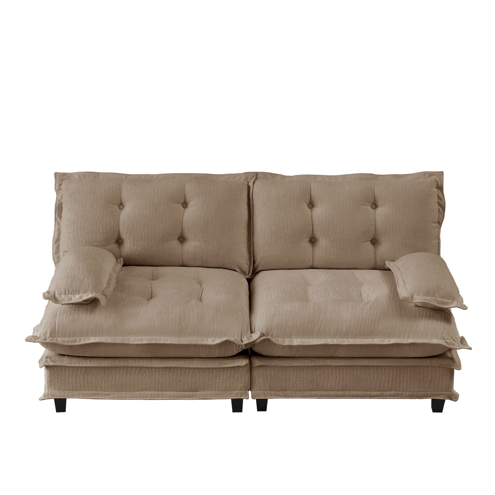 77 " Loveseat, Modern Sectional Couch, 2-Seats Sofa for Living Room Bedroom and Apartment, Comfy Cloud Couches in Lattice Decored Seat Cushion, Breathable Chenille Fabric, Light coffee