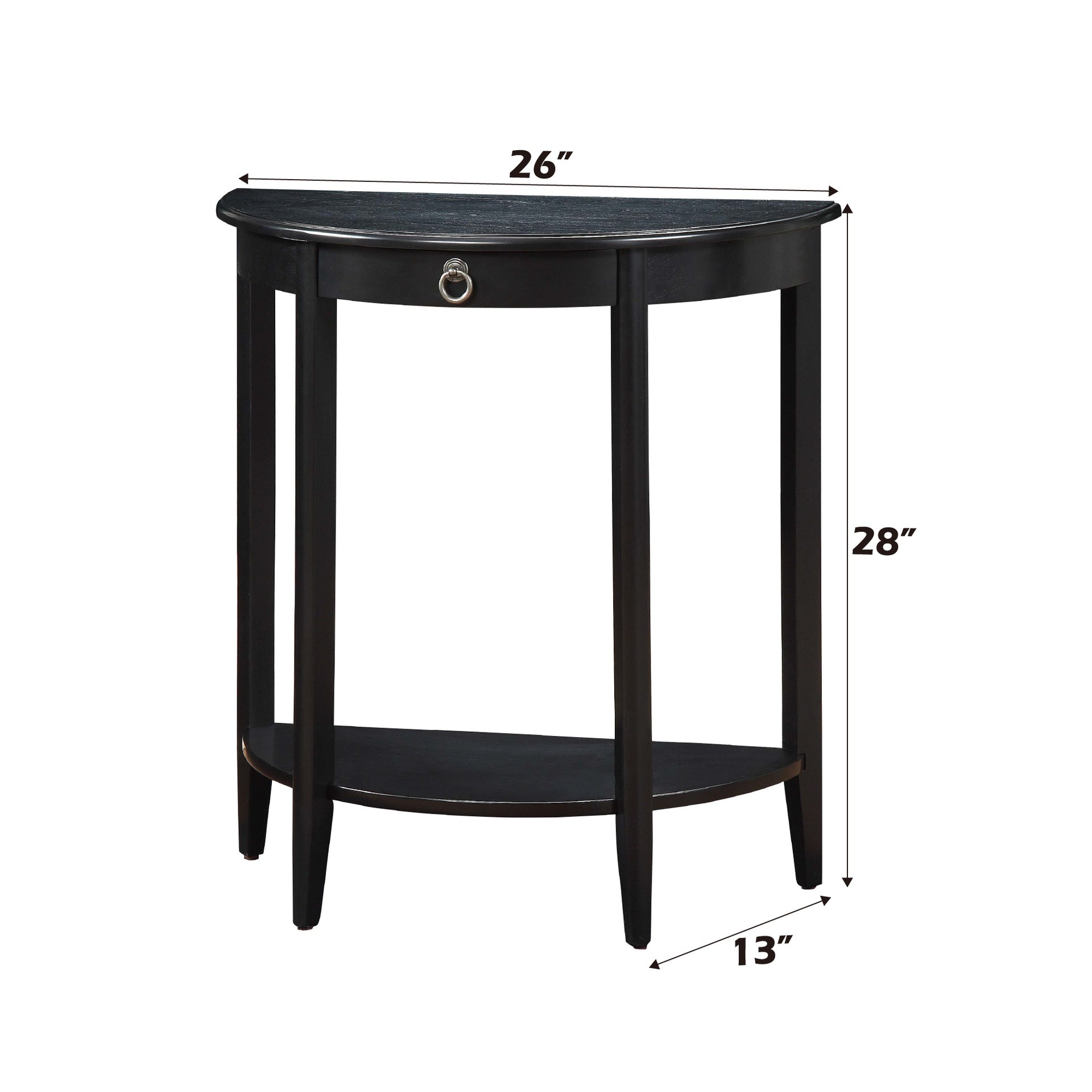 Justino II Black Finish Console Table