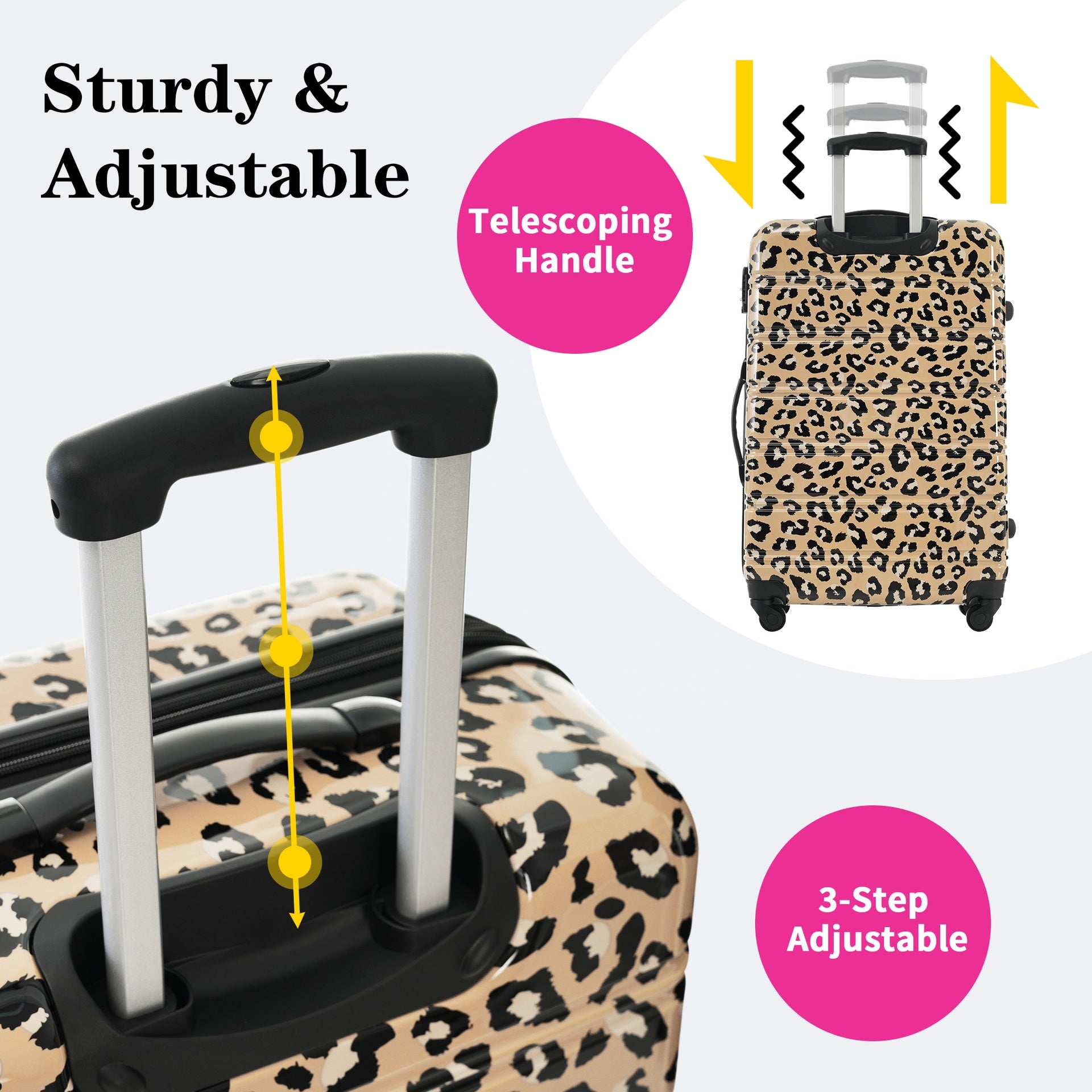Hardshell Luggage Sets 3 pcs Spinner Suitcase with TSA Lock Lightweight-20"+24"+28" Luggages