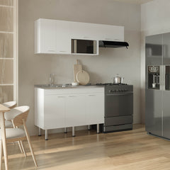 Myton Kitchen Set, 8 Doors,8 Shelves, 6 Legs, White - Kitchen