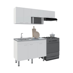 Myton Kitchen Set, 8 Doors,8 Shelves, 6 Legs, White - Kitchen