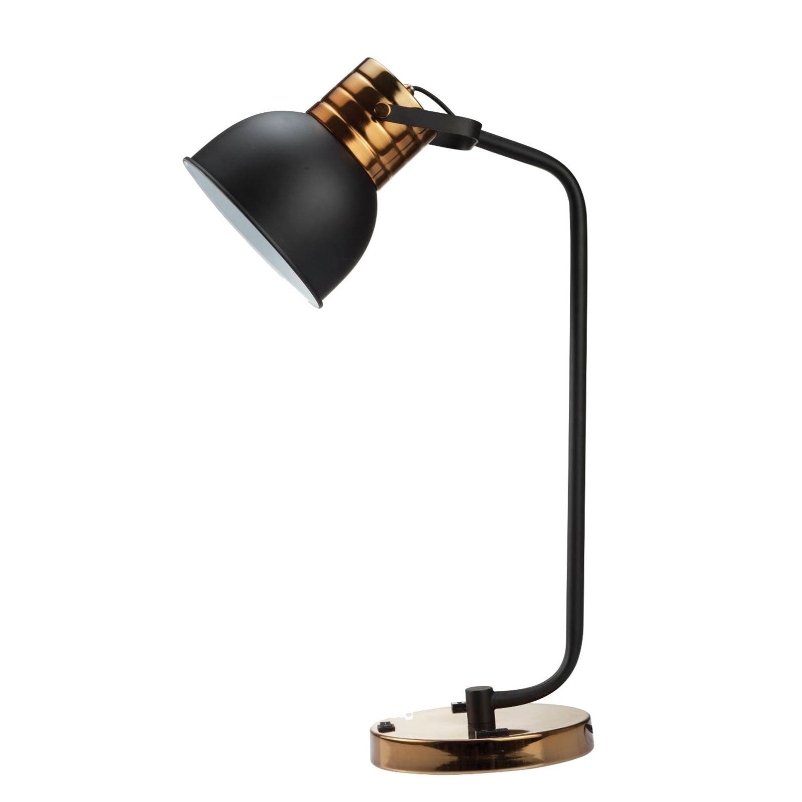 Luxury Look Contemporary 1pc Table Lamp Black Metal Shade Circular Metal Base Lamp
