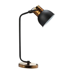 Luxury Look Contemporary 1pc Table Lamp Black Metal Shade Circular Metal Base Lamp