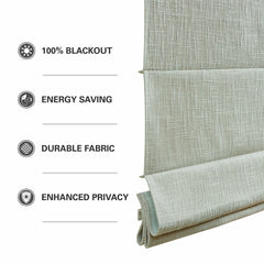 1 PCS 34x64" Total Blackout Cordless Roman Shade Linen