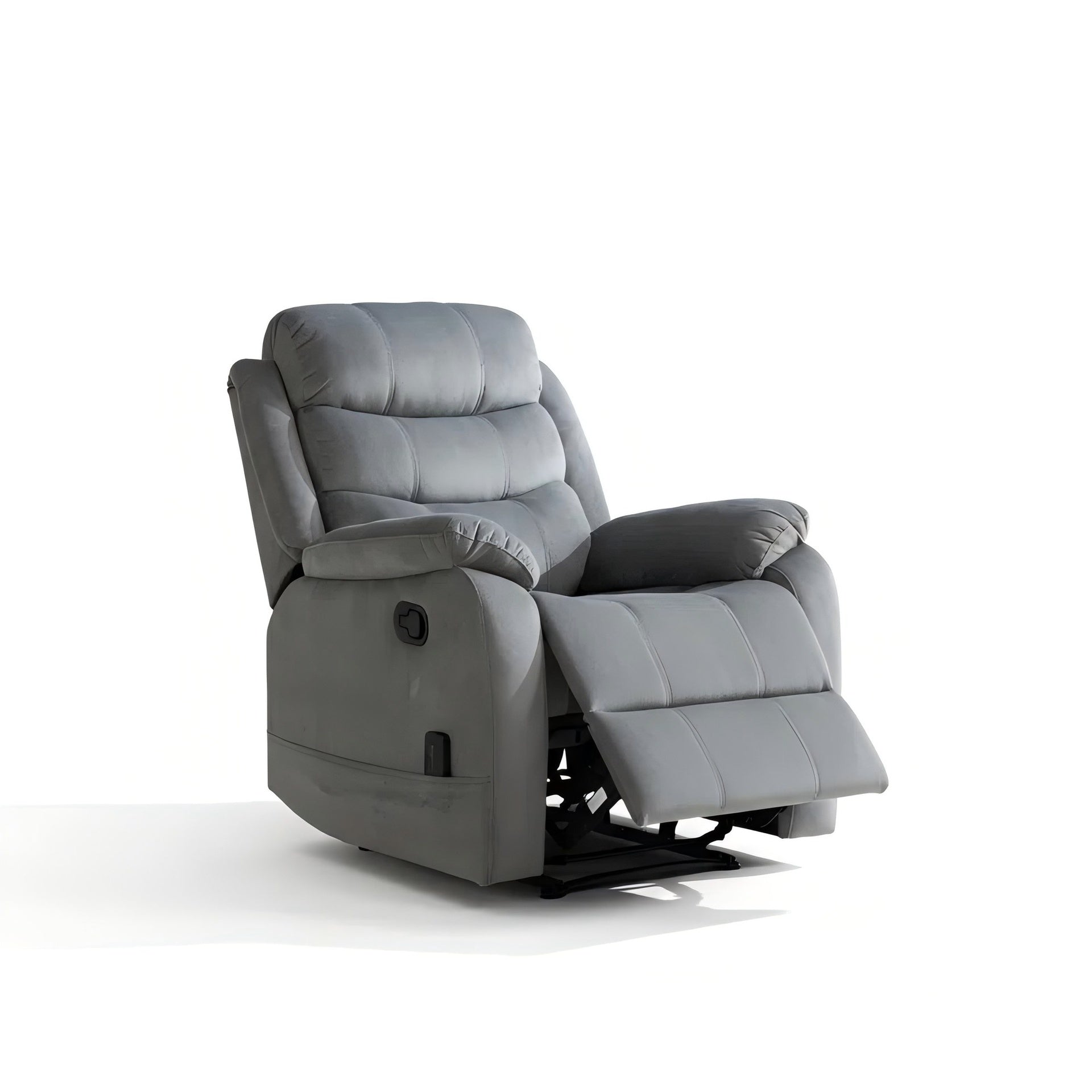 Steph Plush Contemporary Fabric Upholstered Manual Recliner Chair with Lower Lumbar Massage