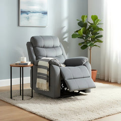 Steph Plush Contemporary Fabric Upholstered Manual Recliner Chair with Lower Lumbar Massage