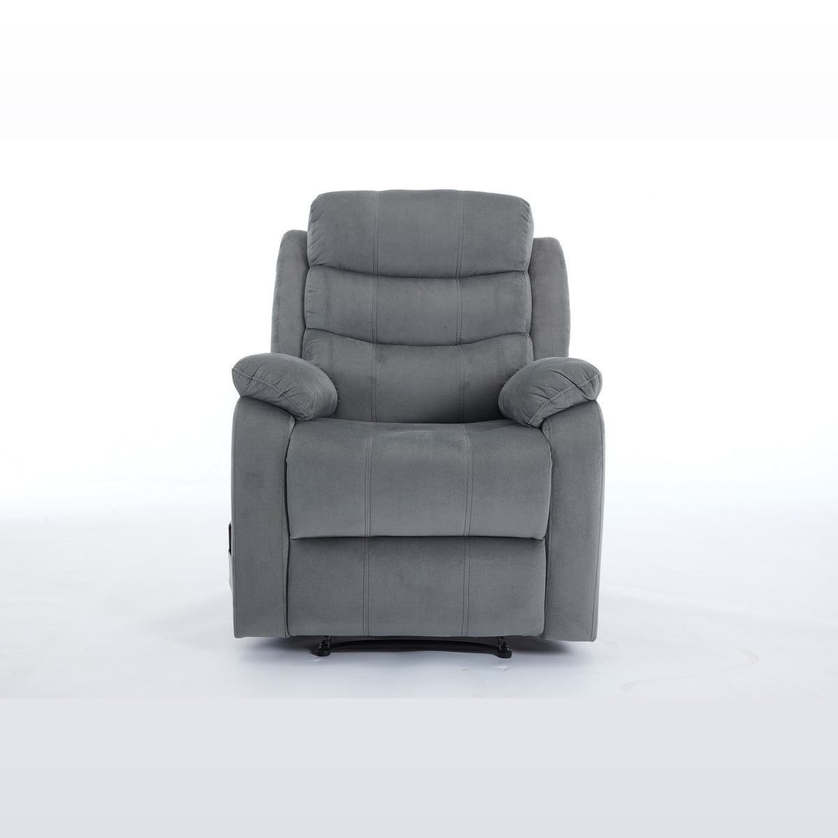 Steph Plush Contemporary Fabric Upholstered Manual Recliner Chair with Lower Lumbar Massage