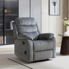 Steph Plush Contemporary Fabric Upholstered Manual Recliner Chair with Lower Lumbar Massage