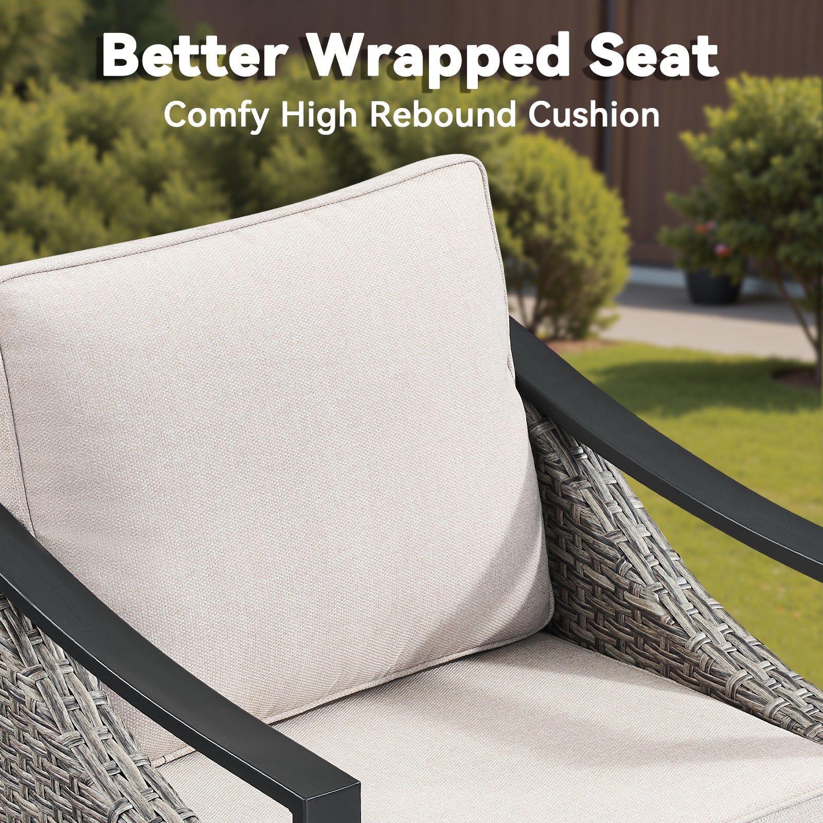 73.4" Wide Outdoor Wicker Sofa,  Patio Outdoor Couch with Beige Cushions for Porch Garden