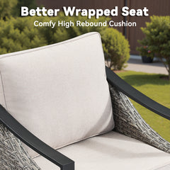 73.4" Wide Outdoor Wicker Sofa,  Patio Outdoor Couch with Beige Cushions for Porch Garden