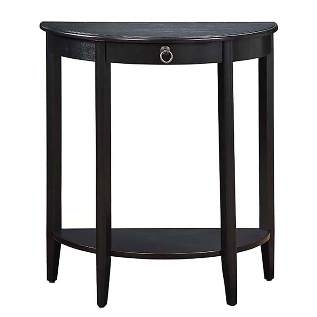 Black Console Table with Bottom Shelf
