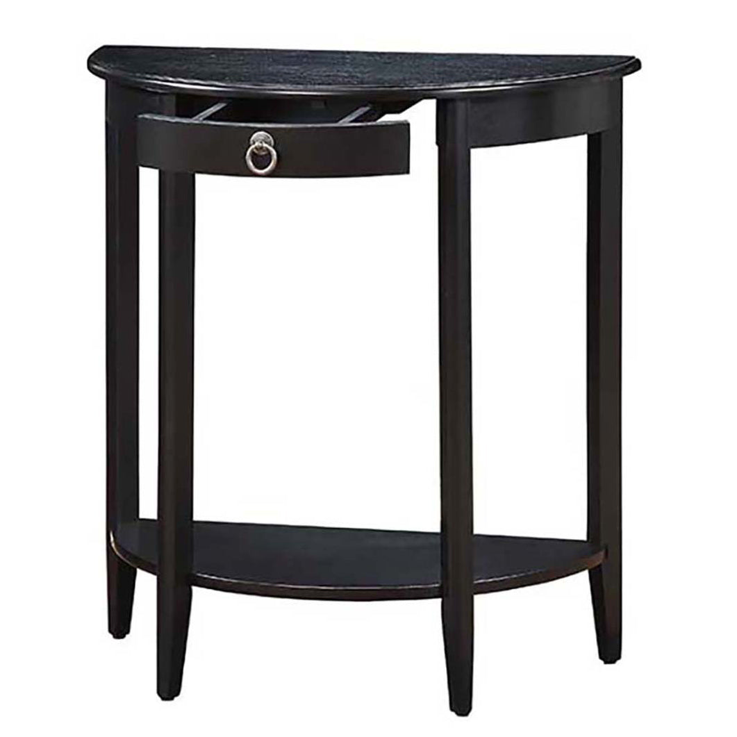 Black Console Table with Bottom Shelf