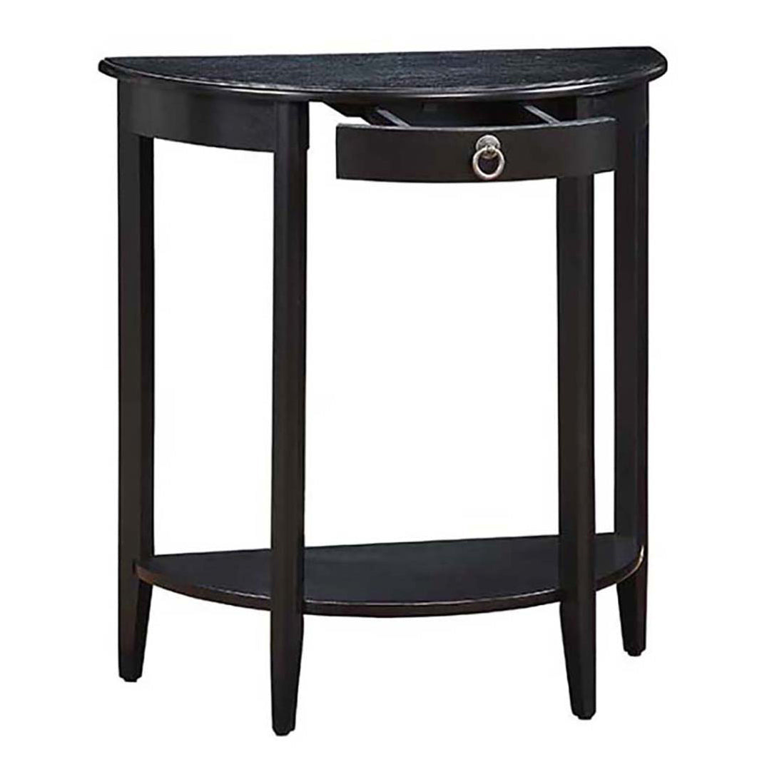Black Console Table with Bottom Shelf