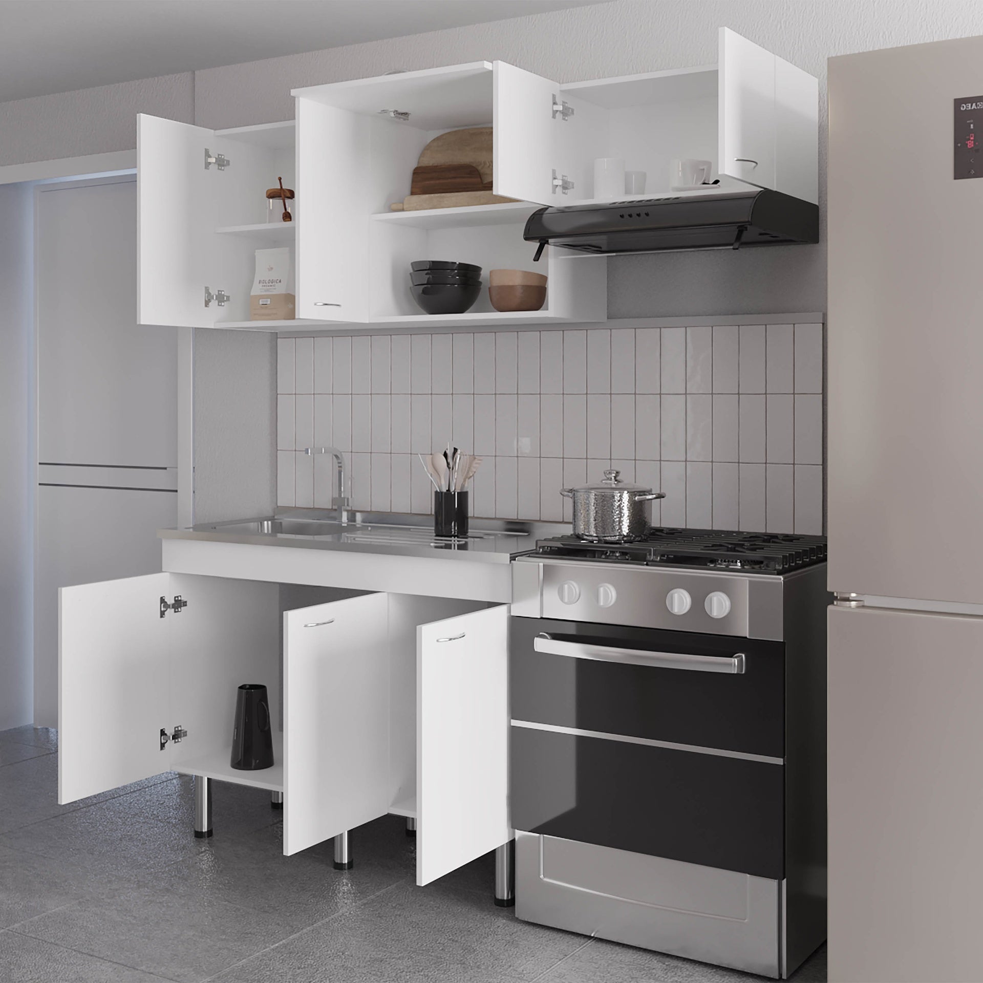 El Capitán Modular Kitchen Set - Complete Solution for Modern Kitchens with Storage, Kronos