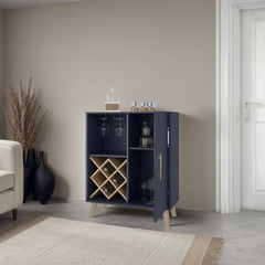 Angela Bar Cabinet with Wine Rack, and Multifunctional Compartments