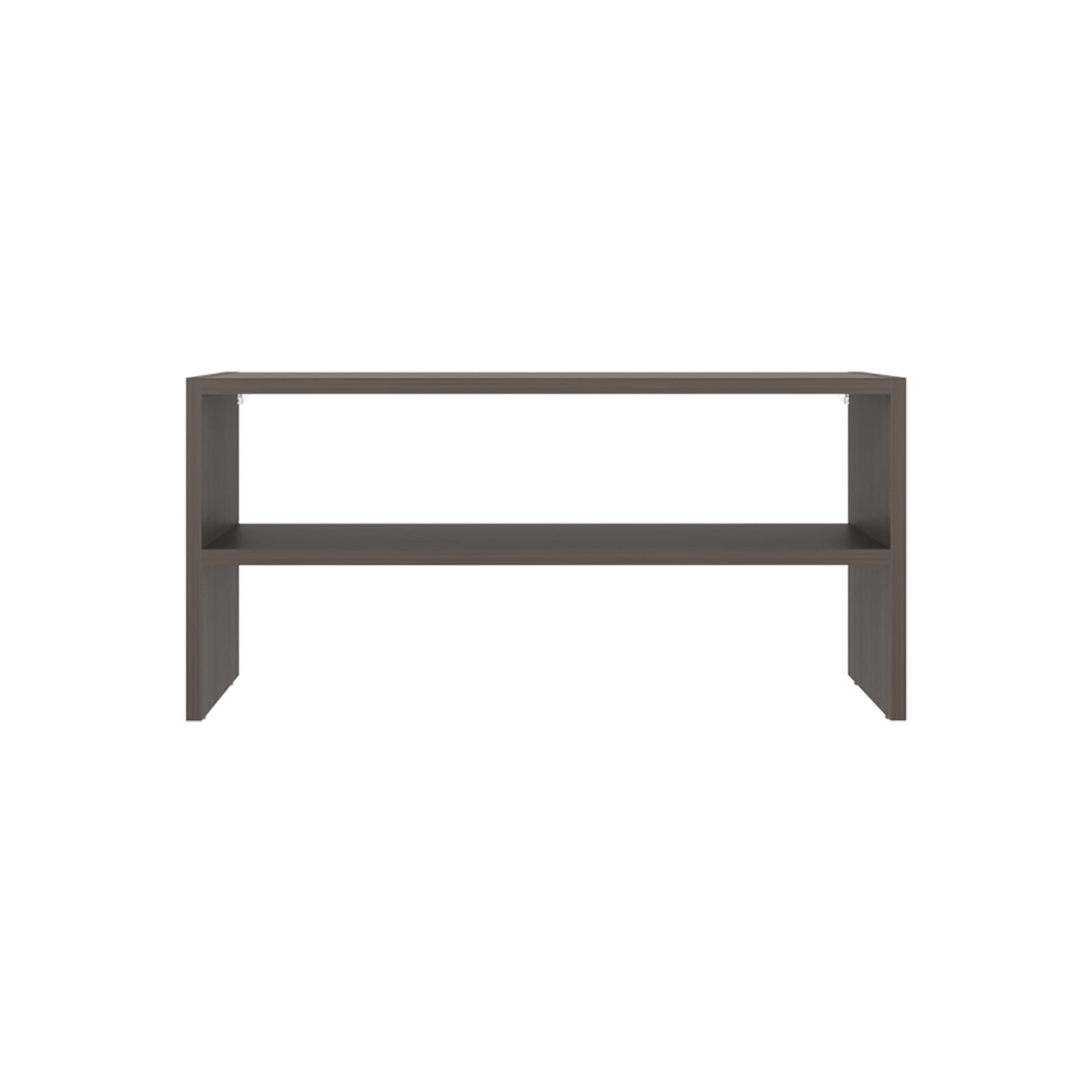 Norris shoe rack in melamine with 2 shelves,Gray Walnut