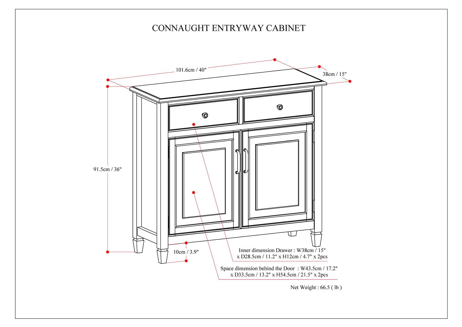 Connaught Solid Wood Entryway Storage Cabinet in Dark Chestnut Brown