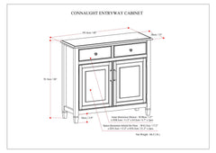 Connaught Solid Wood Entryway Storage Cabinet in Dark Chestnut Brown