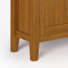 Redmond 32 inch Wide Solid Wood Low Storage Cabinet in Light Golden Brown