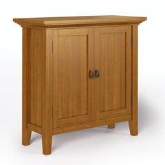 Redmond 32 inch Wide Solid Wood Low Storage Cabinet in Light Golden Brown