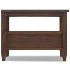 Warm Shaker Solid Wood 14 inch Wide Transitional Narrow Side Table in Distressed Charcoal Brown