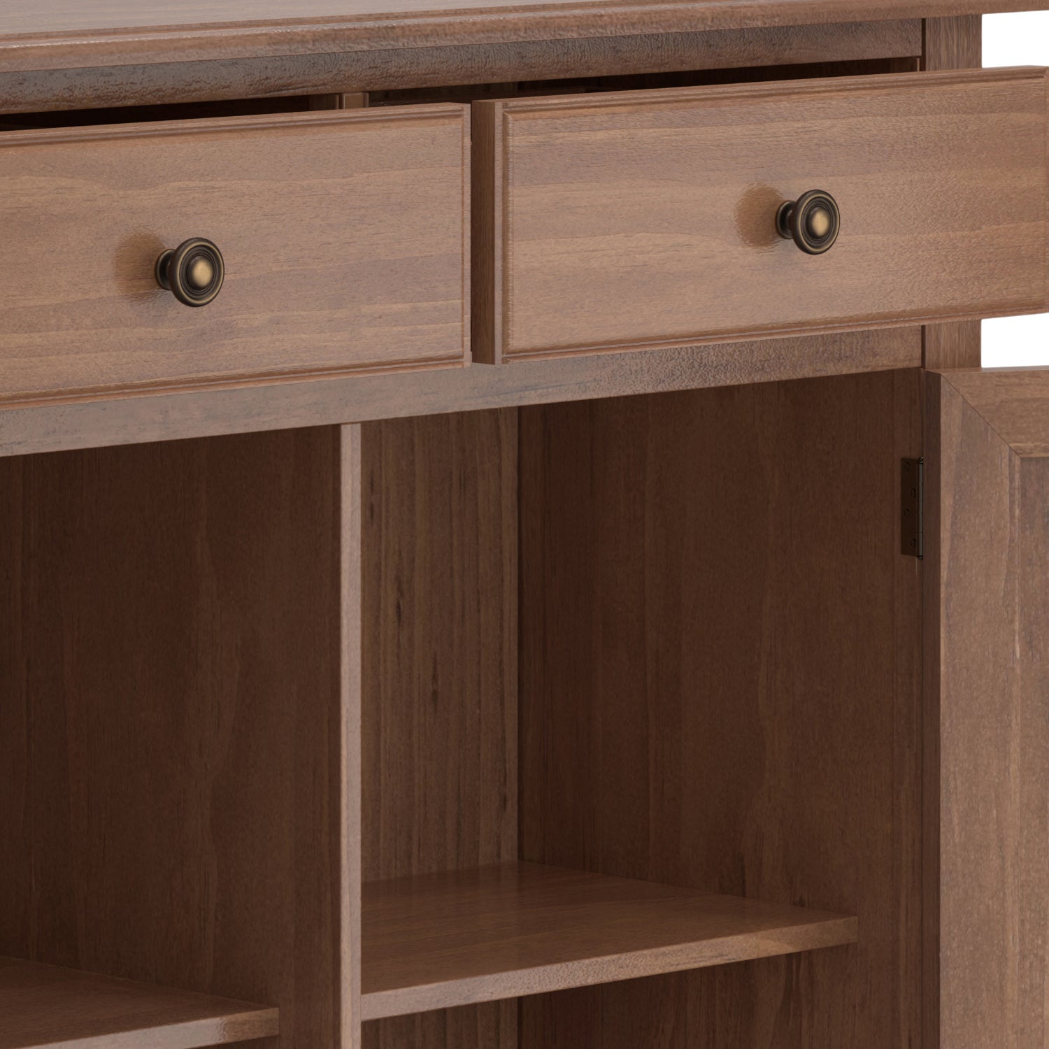 Connaught Solid Wood Entryway Storage Cabinet in Medium Saddle Brown
