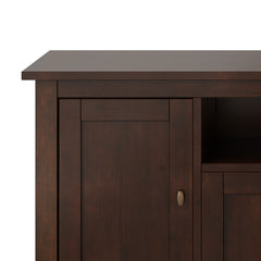Warm Shaker 72 inch Wide Solid Wood TV Stand in Russet Brown For TVs up to 80 inches