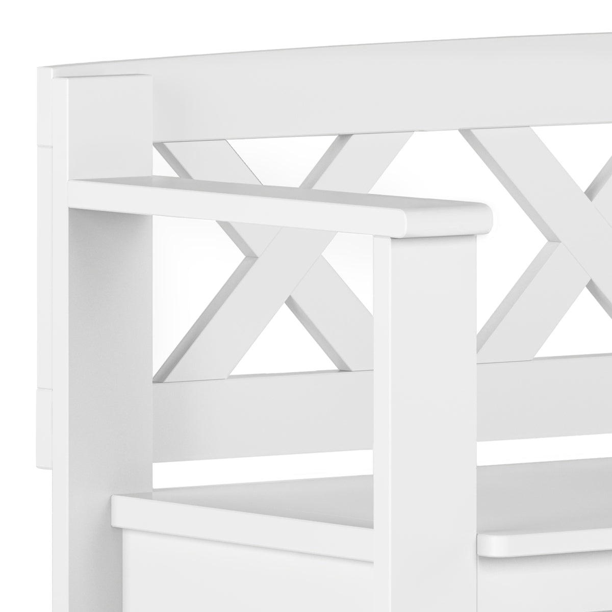 Amherst Solid Wood 36 inch Wide Transitional Entryway Storage Bench in White