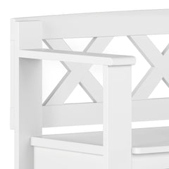 Amherst Solid Wood 36 inch Wide Transitional Entryway Storage Bench in White