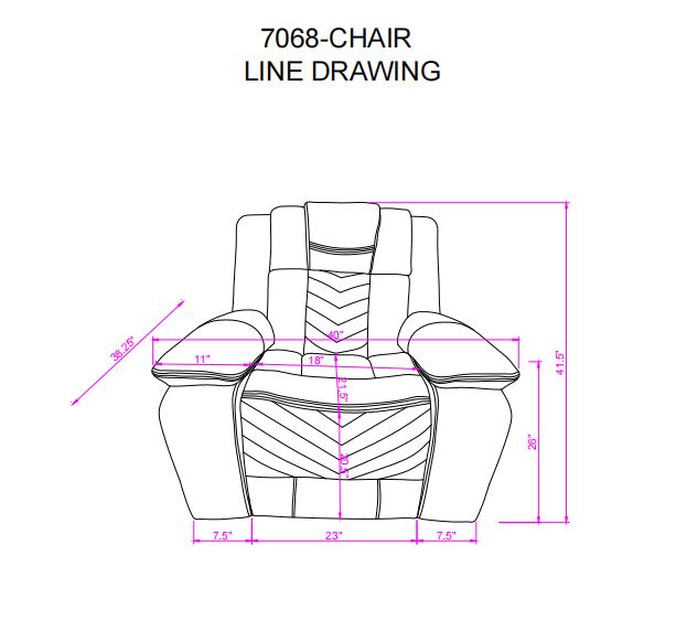 RAIZE GREY POWER RECLINER WITH LED
