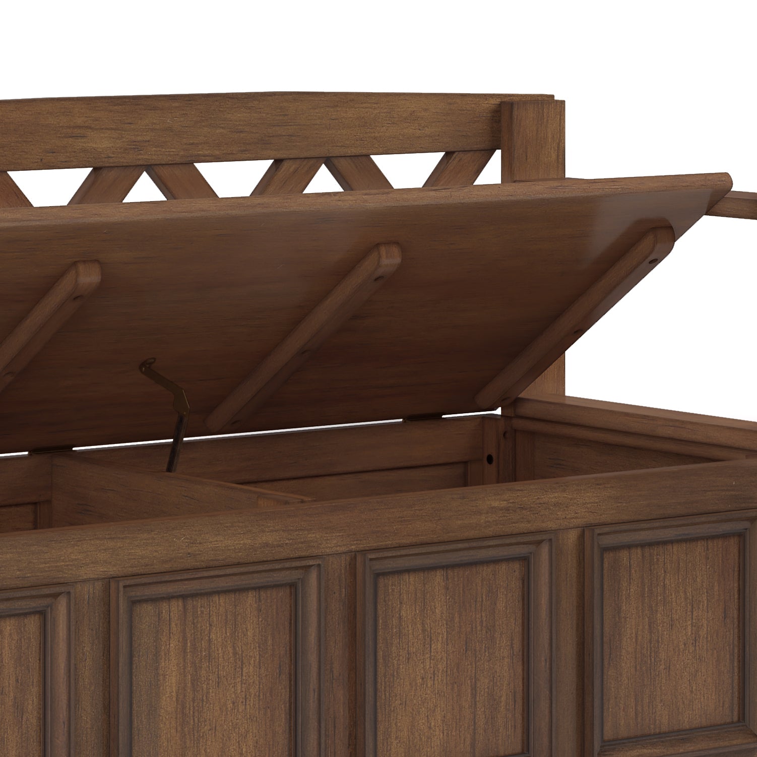 Amherst Solid Wood Entryway Storage Bench in Rustic Natural Aged Brown