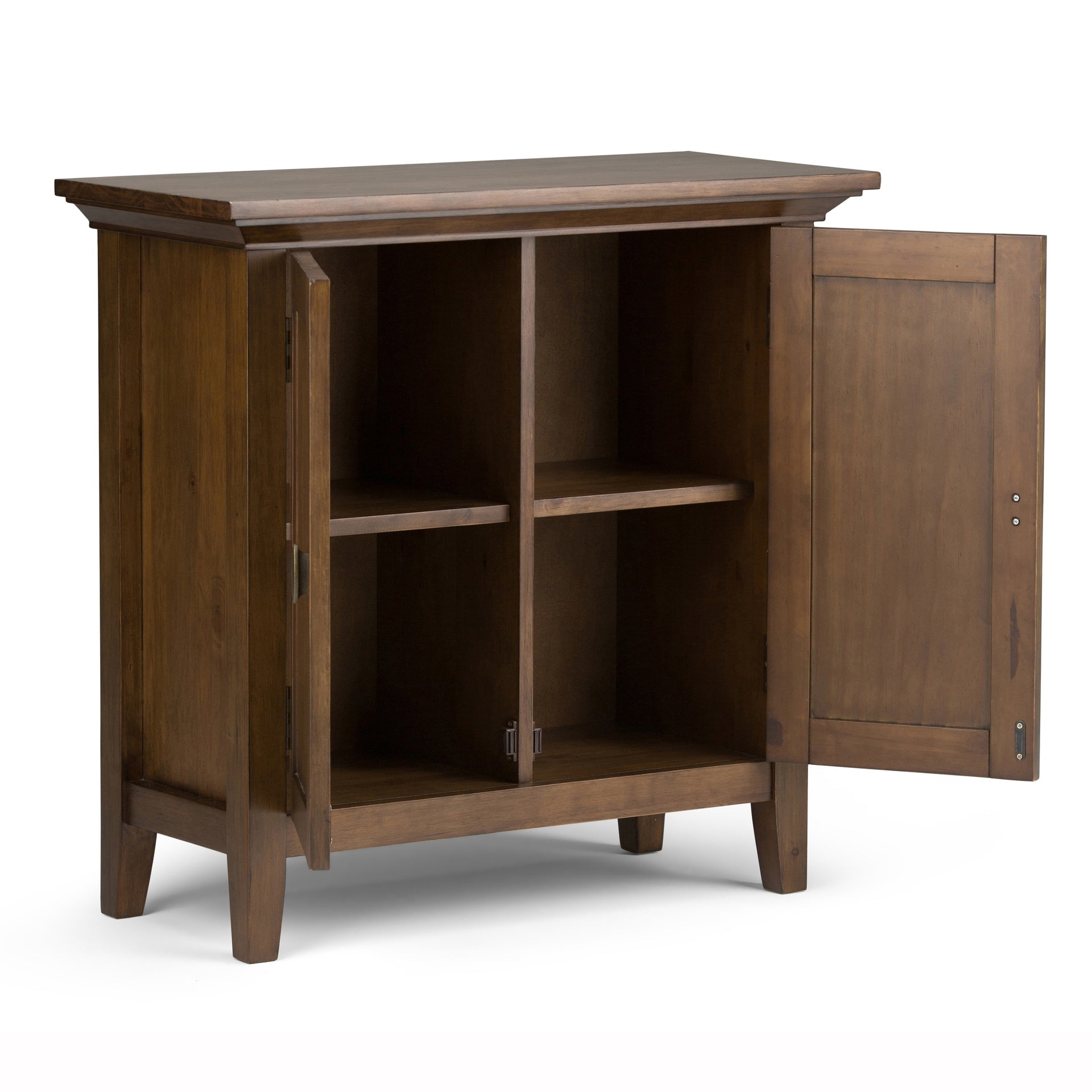 Redmond 32 inch Wide Solid Wood Low Storage Cabinet in Rustic Natural Aged Brown