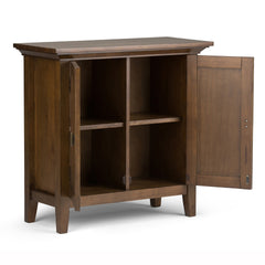 Redmond 32 inch Wide Solid Wood Low Storage Cabinet in Rustic Natural Aged Brown