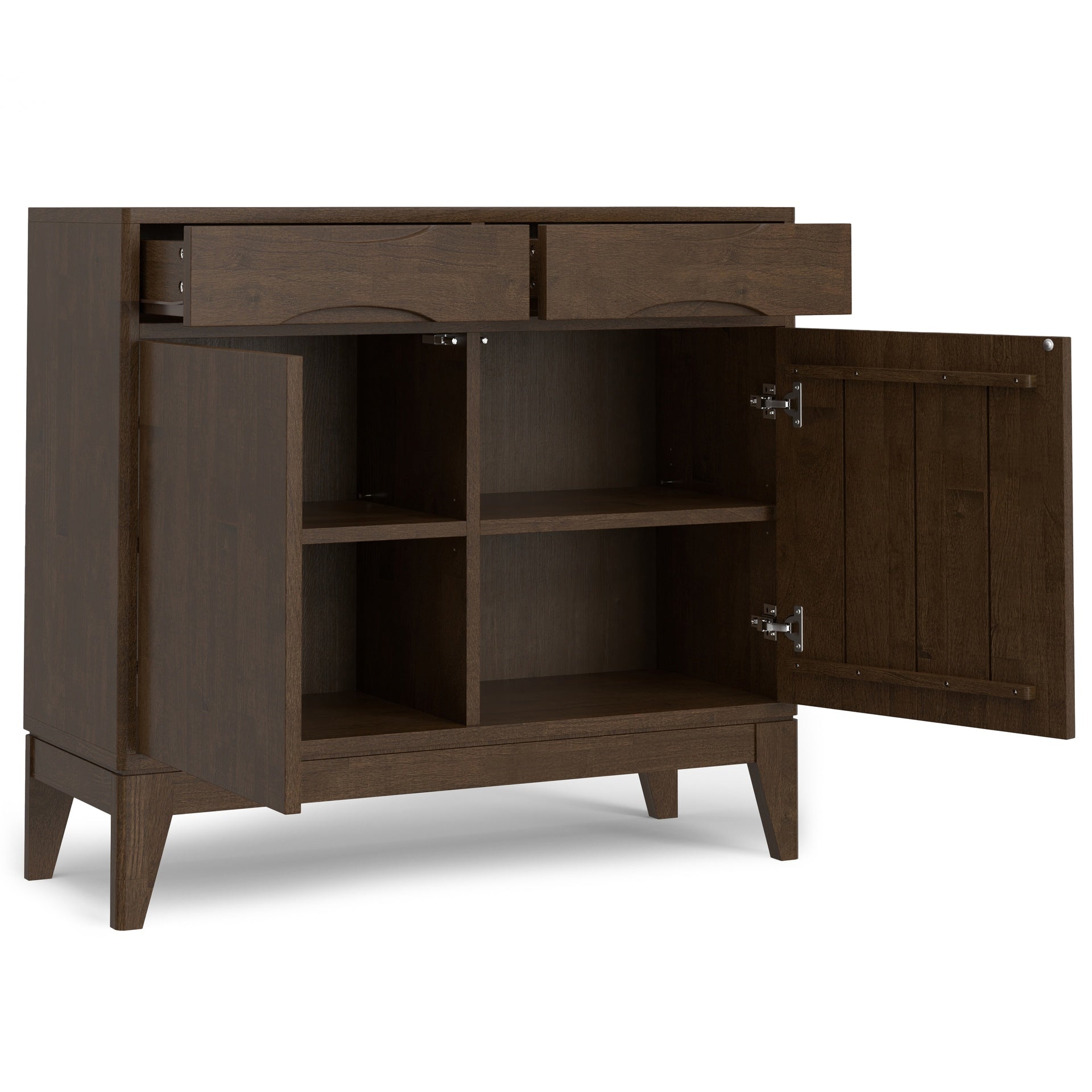 Harper 40 inch Wide Solid Wood Entryway Storage Cabinet in Walnut Brown