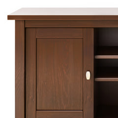 Warm Shaker 47 inch Wide Solid Wood TV Stand in Russet Brown For TVs up to 50 inches