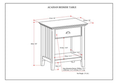 Acadian - Bedside Table - Rustic Natural Aged Brown