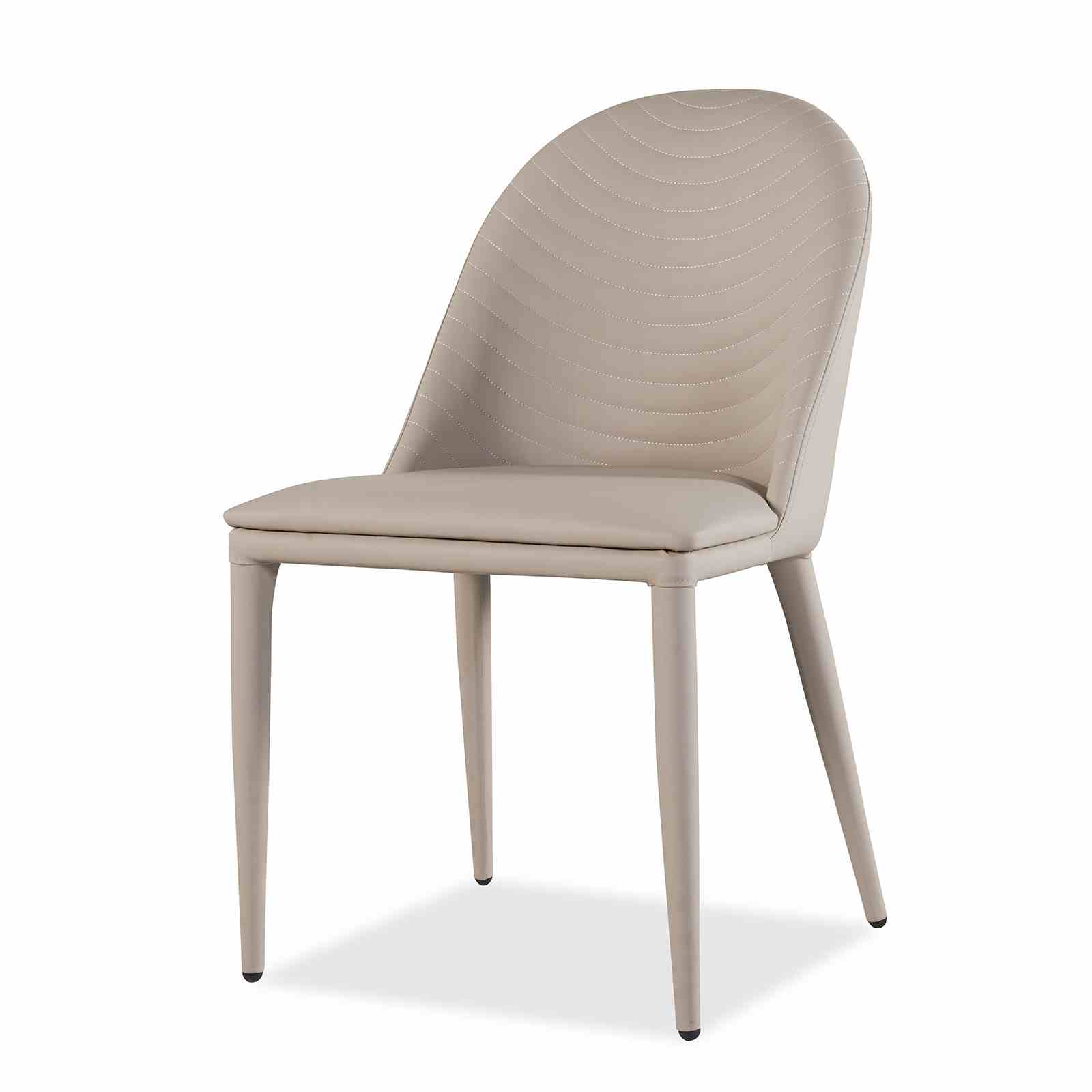 Brown Finish Contemporary Style 2pc Side Chair Leatherette Upholstered Top stitched Arch Design Dining Room