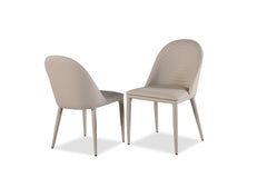 Brown Finish Contemporary Style 2pc Side Chair Leatherette Upholstered Top stitched Arch Design Dining Room