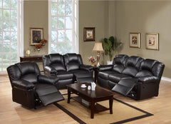 Modern Contemporary Style 3pc Living Room Set 1x Sofa 1x Loveseat 1x Chair Black Finish Pillow Arms Cushion Backrest Primary Living Room Furniture