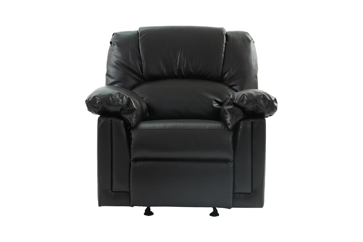 Motion Recliner Chair 1pc Glider Couch Living Room Furniture Black Bonded Leather