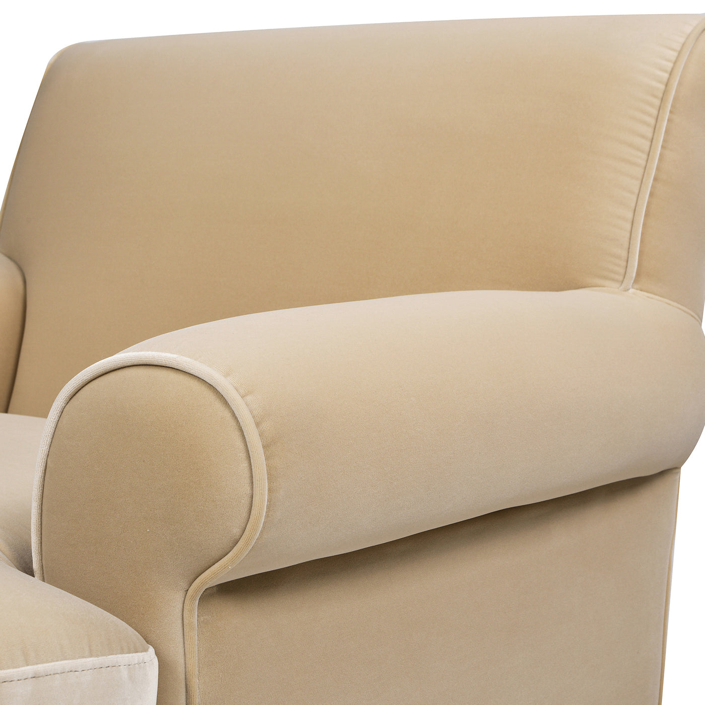 Alana 38" Lawson Accent Arm Chair Metal Casters, Fawn Brown Performance Velvet