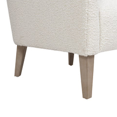 Nimbus 27.5" Curved Accent Chair, Ivory White Boucle
