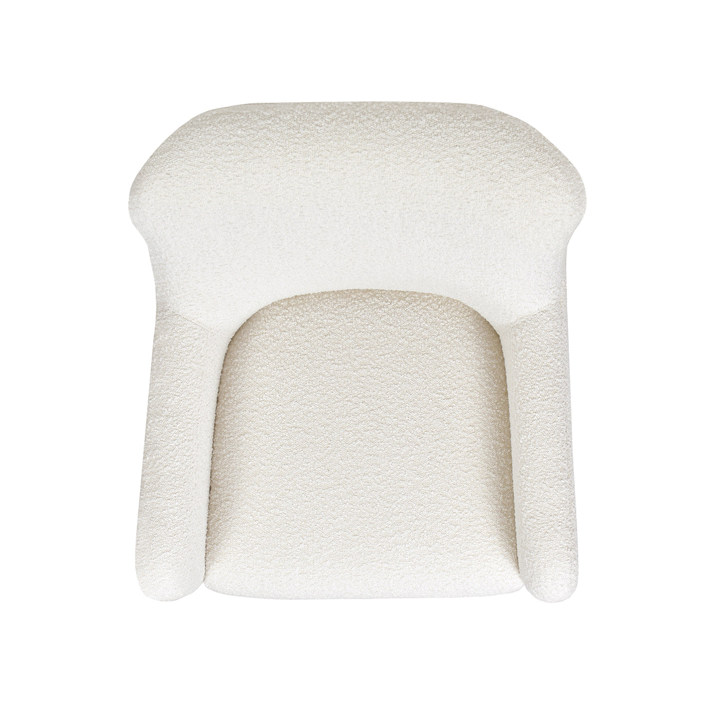 Nimbus 27.5" Curved Accent Chair, Ivory White Boucle