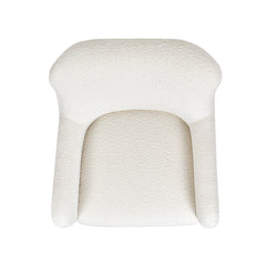 Nimbus 27.5" Curved Accent Chair, Ivory White Boucle
